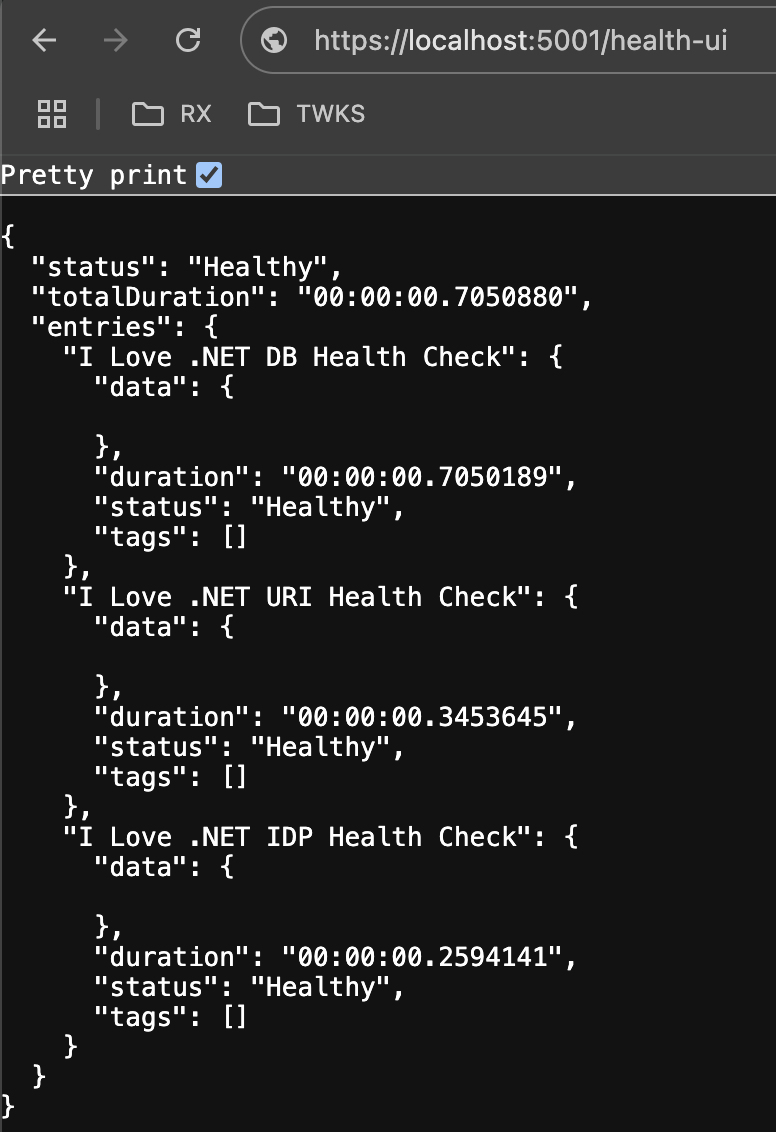 Health UI Response